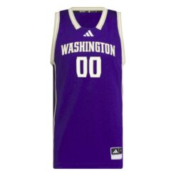 Alternative view of Custom Washington Huskies Basketball 2025/26 Purple Away Jersey - All Stitched