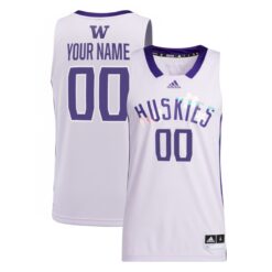 Custom Washington Huskies Basketball 2021/22 White Special Jersey - All Stitched