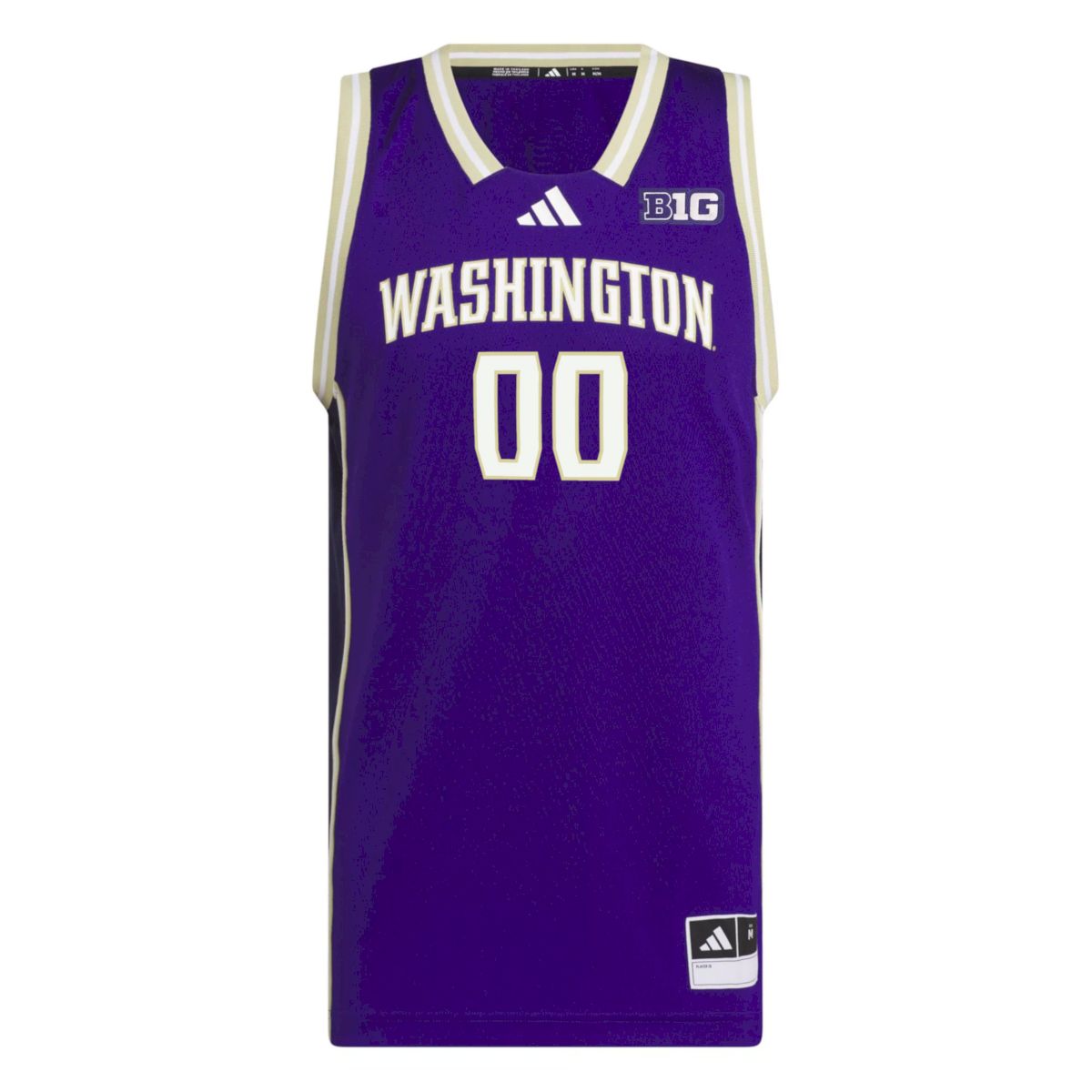 Custom Washington Huskies Basketball 2025/26 Purple Away Jersey w/ B1G Patch - All Stitched - Image 2