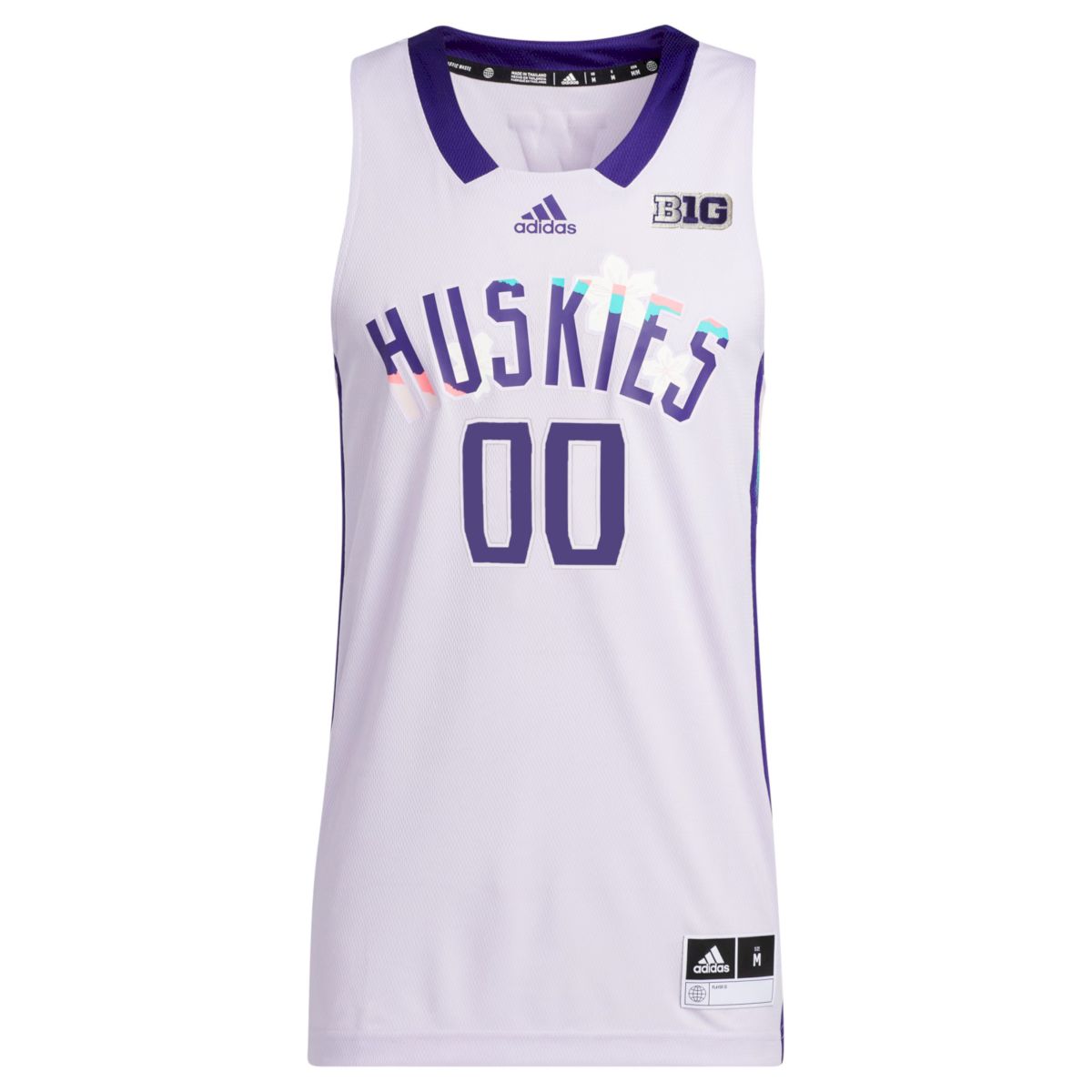 Custom Washington Huskies Basketball 2021/22 White Special Jersey w/ B1G Patch - All Stitched - Image 2