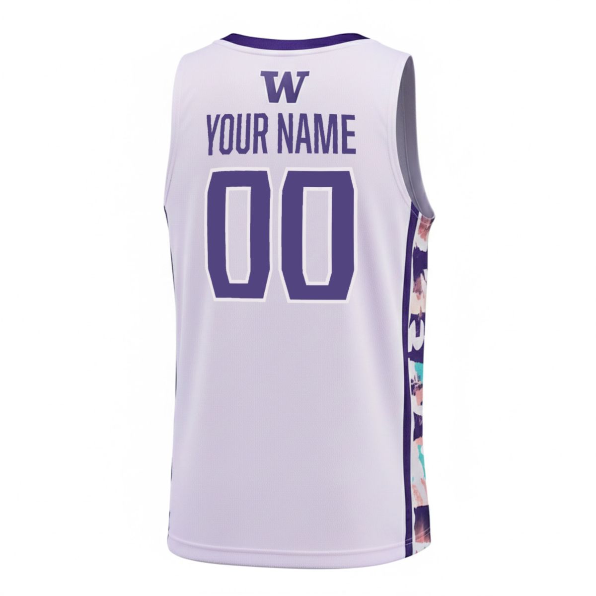 Custom Washington Huskies Basketball 2021/22 White Special Jersey w/ B1G Patch - All Stitched - Image 3