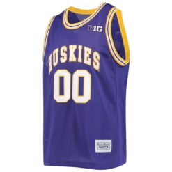 Alternative view of Custom Washington Huskies Basketball Purple Commemorative Classic Jersey w/ B1G Patch - All Stitched
