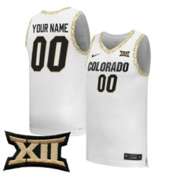 Custom Colorado Buffaloes Basketball 2025/26 White Home Jersey w/ XII Patch - All Stitched