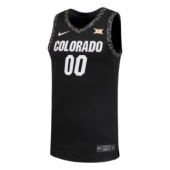 Alternative view of Custom Colorado Buffaloes Basketball 2025/26 Black Away Jersey w/ XII Patch - All Stitched