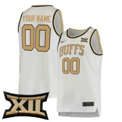 Custom Colorado Buffaloes Basketball White Jersey w/ XII Patch - All Stitched
