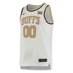 Alternative view of Custom Colorado Buffaloes Basketball White Jersey w/ XII Patch - All Stitched