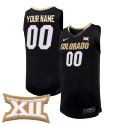 Custom Colorado Buffaloes Basketball Black Jersey w/ XII Patch - All Stitched