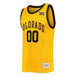 Alternative view of Custom Colorado Buffaloes Basketball Gold Commemorative Classic Jersey w/ XII Patch - All Stitched