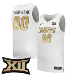 Custom Colorado Buffaloes Basketball 2025/26 White Alternate Jersey w/ XII Patch - All Stitched