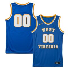 Custom West Virginia Mountaineers Basketball Royal Blue Throwback Jersey - All Stitched