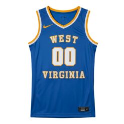 Alternative view of Custom West Virginia Mountaineers Basketball Royal Blue Throwback Jersey - All Stitched