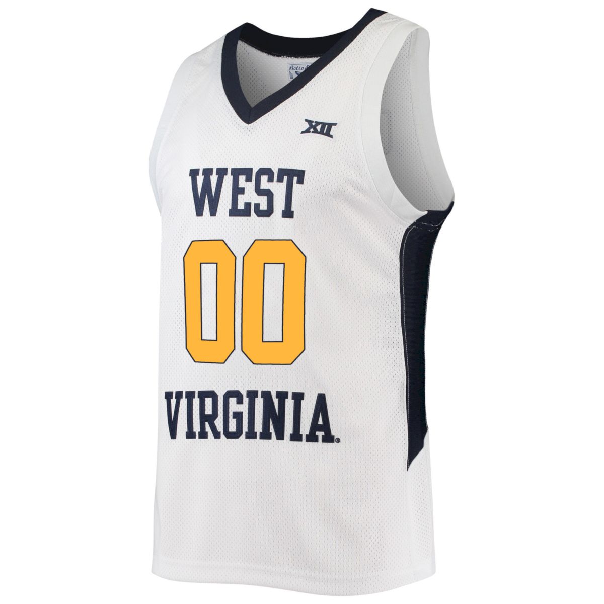 Custom West Virginia Mountaineers Basketball White Commemorative Classic Jersey w/ XII Patch - All Stitched - Image 2