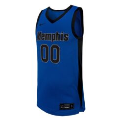 Alternative view of Custom Memphis Tigers Basketball Royal Blue Away Jersey - All Stitched