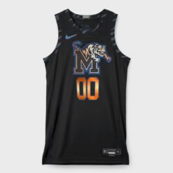 Alternative view of Custom Memphis Tigers Basketball Black Alternate Jersey - All Stitched