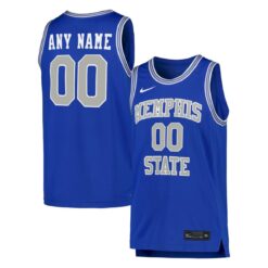Custom Memphis Tigers Basketball Royal Blue Throwback Away Jersey - All Stitched