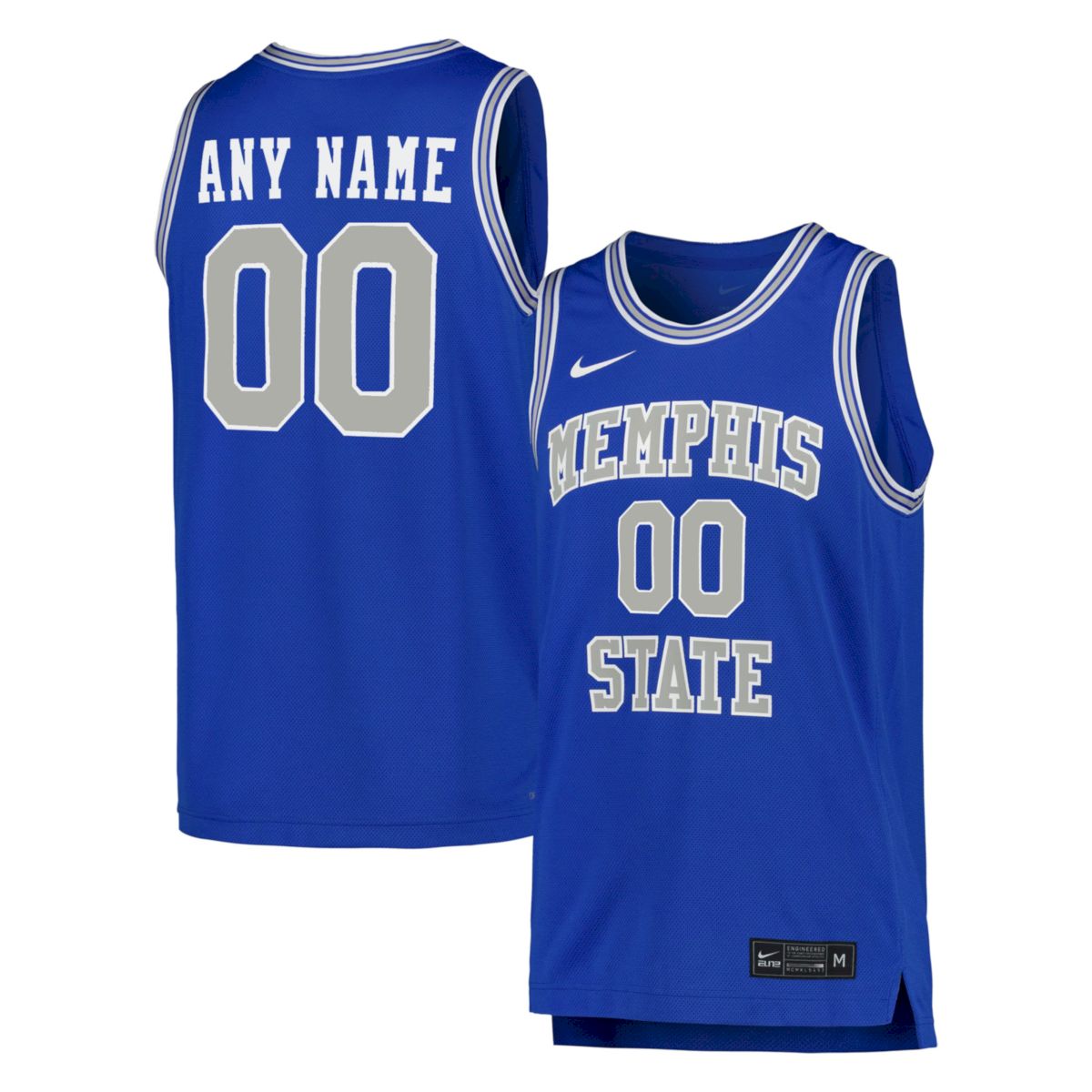 Custom Memphis Tigers Basketball Royal Blue Throwback Away Jersey - All Stitched