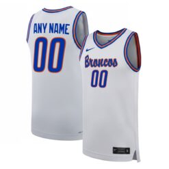 Custom Boise State Broncos Basketball 2025/26 White Away Jersey - All Stitched