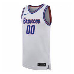 Alternative view of Custom Boise State Broncos Basketball 2025/26 White Away Jersey - All Stitched