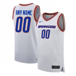 Custom Boise State Broncos Basketball 2025/26 White Alternate Jersey - All Stitched