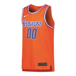 Alternative view of Custom Boise State Broncos Basketball Orange Retro Throwback Jersey - All Stitched
