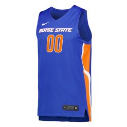 Alternative view of Custom Boise State Broncos Basketball Royal Blue Jersey - All Stitched