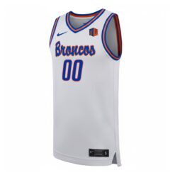 Alternative view of Custom Boise State Broncos Basketball 2025/26 White Away Jersey w/ MW Patch - All Stitched