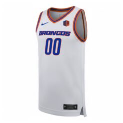 Alternative view of Custom Boise State Broncos Basketball 2025/26 White Alternate Jersey w/ MW Patch - All Stitched
