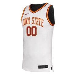 Alternative view of Custom Iowa State Cyclones Basketball White Home Jersey - All Stitched