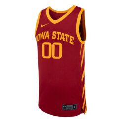 Alternative view of Custom Iowa State Cyclones Basketball Cardinal Away Jersey - All Stitched