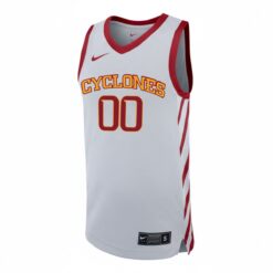 Alternative view of Custom Iowa State Cyclones Basketball White Alternate Jersey - All Stitched