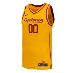 Alternative view of Custom Iowa State Cyclones Basketball Gold 2nd Alternate Jersey - All Stitched