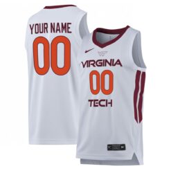 Custom Virginia Tech Hokies Basketball White Home Jersey - All Stitched