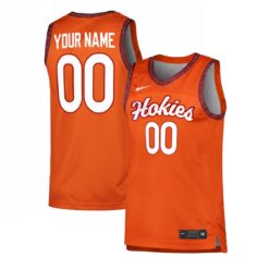 Custom Virginia Tech Hokies Basketball Orange Jersey - All Stitched