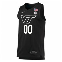 Alternative view of Custom Virginia Tech Hokies Basketball Black Alternate Jersey w/ ACC Patch - All Stitched