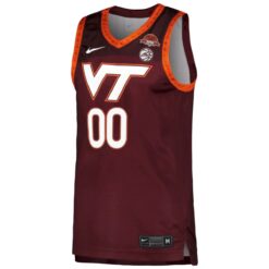 Alternative view of Custom Virginia Tech Hokies Basketball 50th Anniversary Maroon Jersey - All Stitched