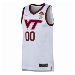 Alternative view of Custom Virginia Tech Hokies Basketball 50th Anniversary White Jersey - All Stitched