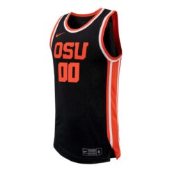Alternative view of Custom Oregon State Beavers Basketball Black Alternate Jersey - All Stitched