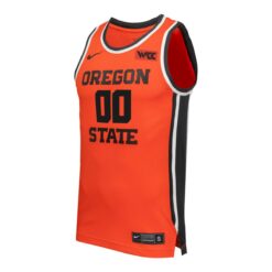 Alternative view of Custom Oregon State Beavers Basketball Orange Away Jersey w/ WCC Patch - All Stitched