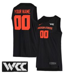 Custom Oregon State Beavers Basketball Black Jersey w/ WCC Patch - All Stitched