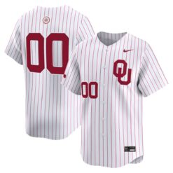 Custom Oklahoma Sooners Baseball White Pinstripe Limited Jersey - All Stitched