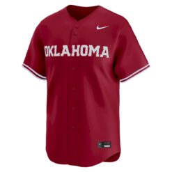 Alternative view of Custom Oklahoma Sooners Baseball Crimson Limited Jersey - All Stitched