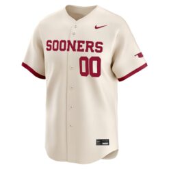 Alternative view of Custom Oklahoma Sooners Baseball Natural Limited Jersey - All Stitched