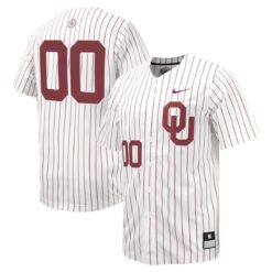 Custom Oklahoma Sooners Baseball White Pinstripe Game Jersey - All Stitched