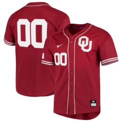Custom Oklahoma Sooners Baseball Crimson Game Jersey - All Stitched