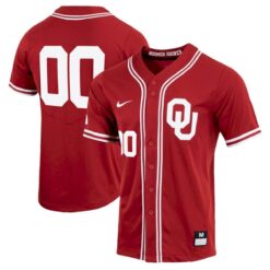 Custom Oklahoma Sooners Baseball Crimson Game Jersey - All Stitched