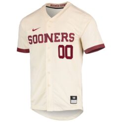 Alternative view of Custom Oklahoma Sooners Baseball Natural Game Jersey - All Stitched
