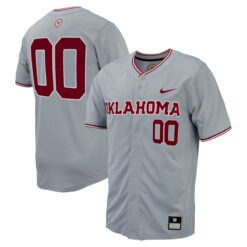 Custom Oklahoma Sooners Baseball Grey Game Jersey - All Stitched
