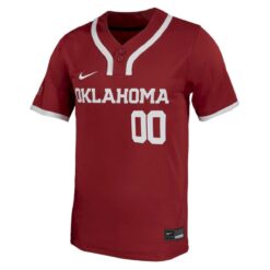 Alternative view of Custom Oklahoma Sooners Baseball Crimson Jersey - All Stitched