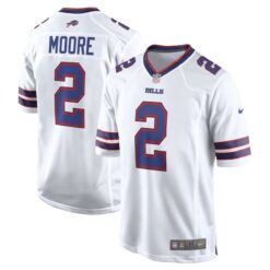 D.J. Moore Buffalo Bills White Away Game Jersey - All Stitched
