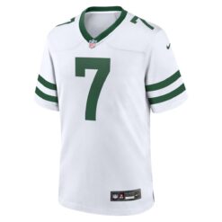 Alternative view of Geno Smith New York Jets White Away Game Jersey - All Stitched
